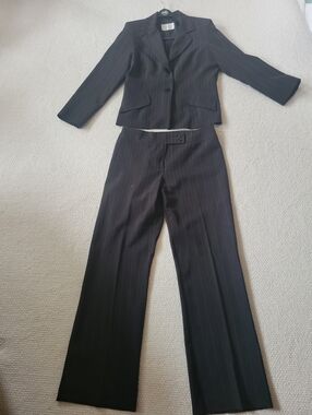 Women's Black Pinstripe Two-Piece Pantsuit